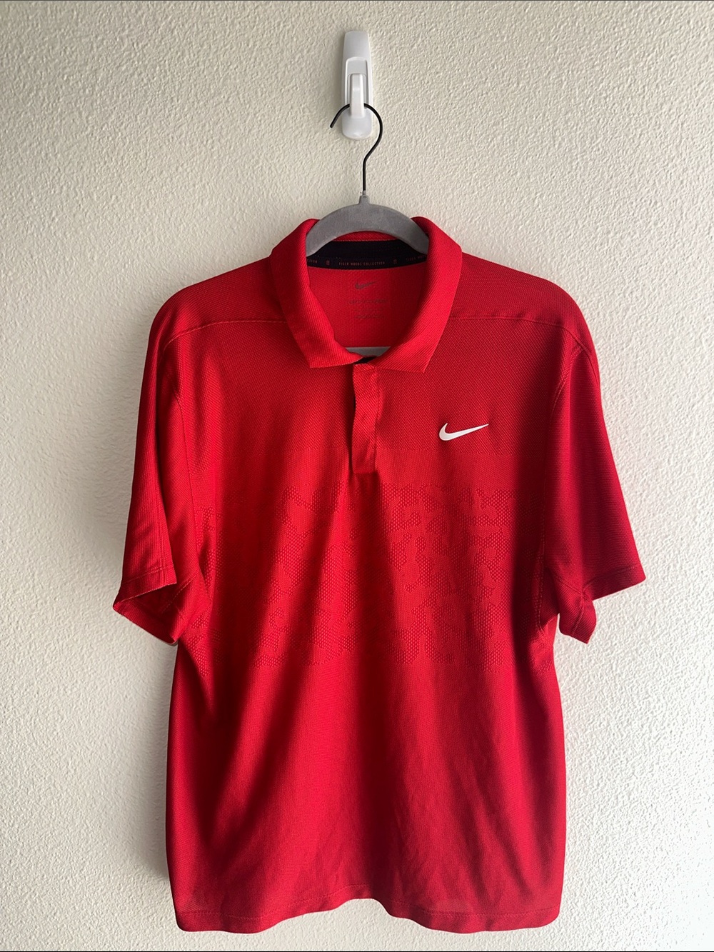 Nike Red Snap Polo | Tiger Woods Collection | Dri Fit | Mens L
